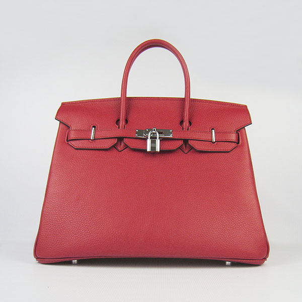 High Quality Fake Hermes Birkin 35CM Togo Leather Bag Red 6089 - Click Image to Close